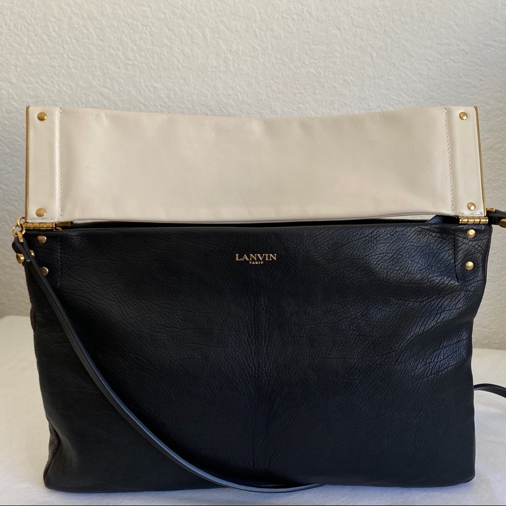 Lanvin black white crossbody bag